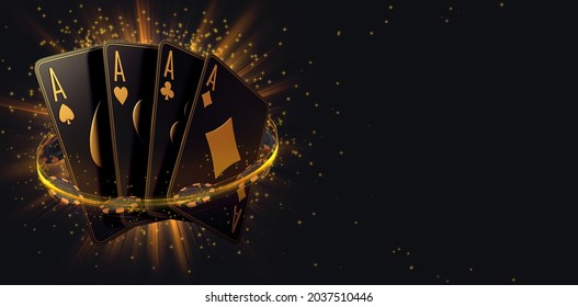 casino cards poker balckjack baccarat gold black 3d render 3d rendering illustration 