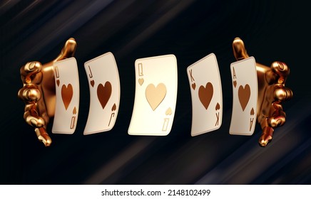 casino cards poker balckjack baccarat   chips gold black 3d render 3d rendering illustration 