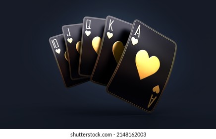 Casino Cards Poker Balckjack Baccarat 3d Render 3d Rendering Illustration 