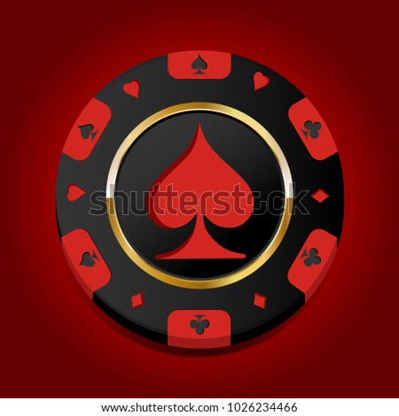 Casino chip with gold elements
