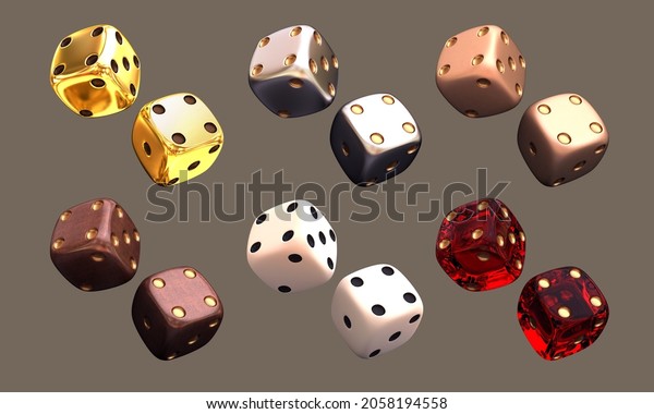 casino dice craps backgammon cube 3d render 3d rendering\
illustration 