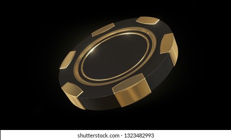 Casino Gold Chip. 3D Illustration