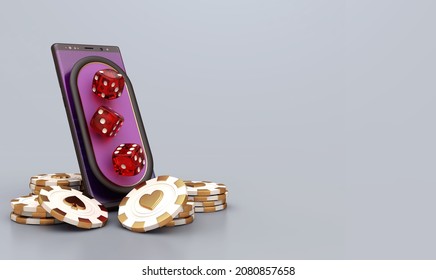 casino mobile dice craps Black And Red Ace Symbols With Golden Metal 3d render 3d rendering illustration 