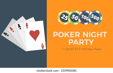 Casino party invitation. Casino poster or banner background or flyer template. Poker Night party - Powered by Shutterstock