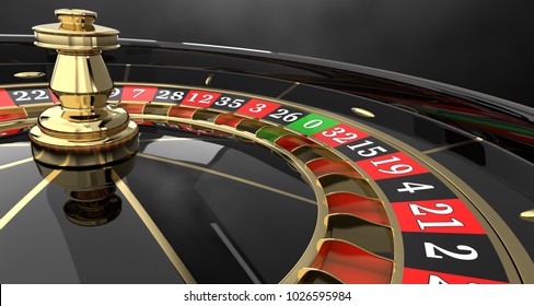 Casino Roulette Black Wheel Background . 3D Render