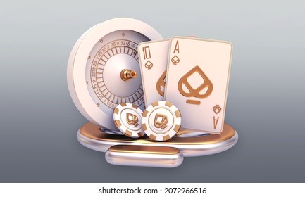 casino roulette set card banner motion chips 3d render 3d rendering illustration 