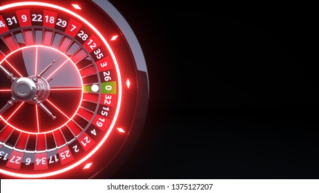 Casino Roulette Wheel Concept Design. Online Casino Gambling Roulette - 3D Illustration