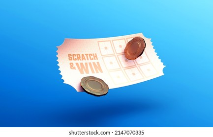 casino scratch and win cards gold  3d render 3d rendering illustration 
