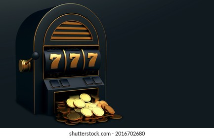 casino slot machine gold 3d render 3d rendering illustration 