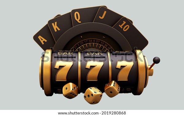 casino slot machine roulette dice set card
chips 3d render 3d rendering illustration

