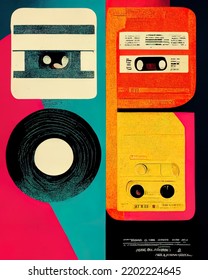 Cassette Tape Music Retro Vintage 90s Popart Poster 