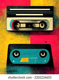 Cassette Tape Music Retro Vintage 90s Popart Poster 