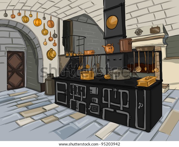 Castle Kitchen Stock Illustration 95203942
