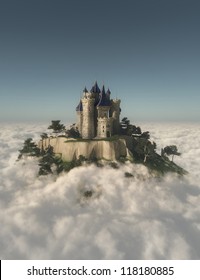 Castle On The Mountain In The Clouds