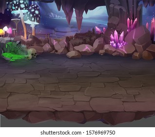 Casual Cave Dungeon Background For Game 