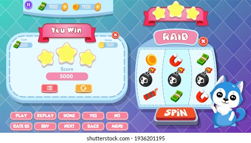 Casual kids game User Interface
