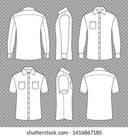 Casual Mans Blank Outline Shirts Short Stock Vector (Royalty Free ...