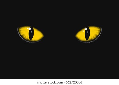 Vector Cats Eyes Dark Night Isolation Stock Vector (Royalty Free ...