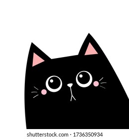 Cat Corner Black Silhouette Cute Cartoon Stock Illustration 1736350934 ...