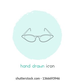 Cat eye sunglasses icon line element.  illustration of cat eye sunglasses icon line isolated on clean background for your web mobile app logo design.