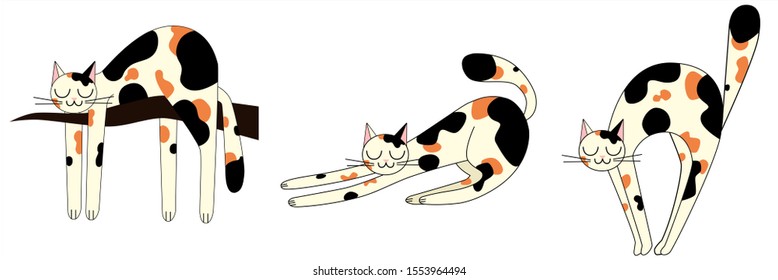 伸びる 猫 のイラスト素材 画像 ベクター画像 Shutterstock