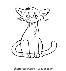 Cat Line Art Stock Illustration 1330556849 