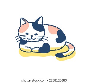 cat lying down and relaxing