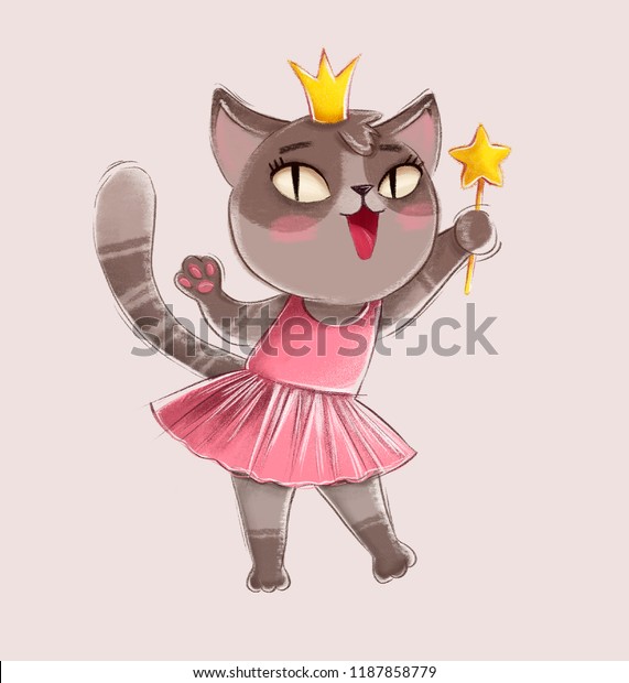 cat with magic wand