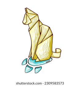 cat origami as reference for digital works