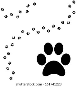 Cat Paw Print Curved Path