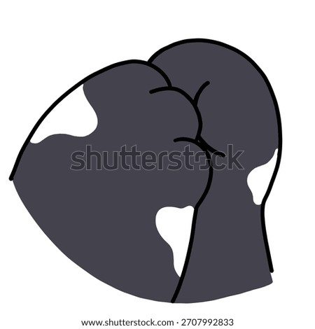 Cat paws joined together in an imploring begging gesture cartoon icon