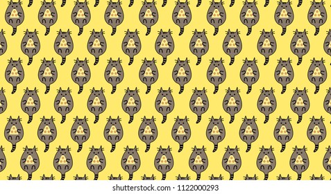 Cat And Pizza Pattern