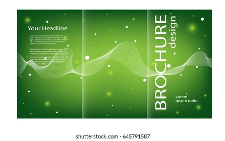 Catalog Design.Three Fold Brochure.Flyer Layout.Green Shiny Brochure.