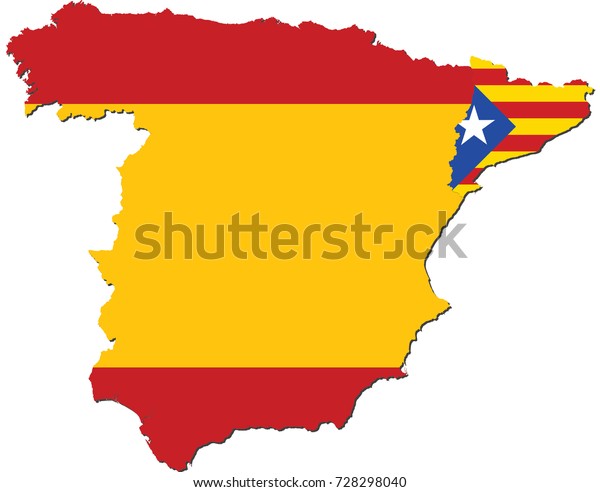 Catalonia Separation Spain Concept Map Flag Stock Illustration ...