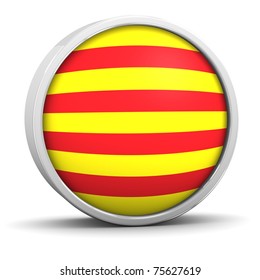 Catalonian flag with circular frame. Part of a series.