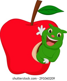 Caterpillar Eat Apple Stock Vector (Royalty Free) 291015665 | Shutterstock