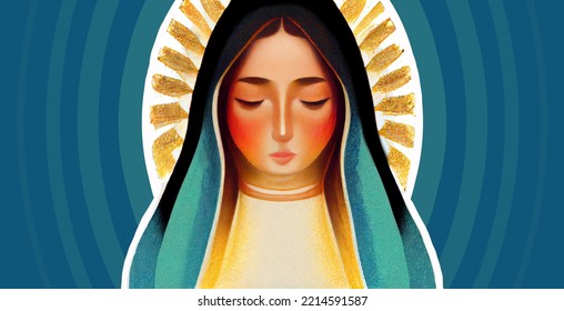 Fiesta católica. Virgen de Guadalupe. Peregrinaje católico mexicano. Fiesta del 12 de diciembre. Festival Anual de La Guadalupana
