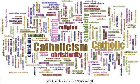 Catholicism Tagcloud Mixed Isolated