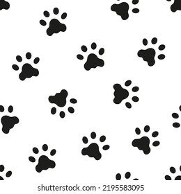 Cats Paw Print Seamless Pattern Stock Illustration 2195583095 ...