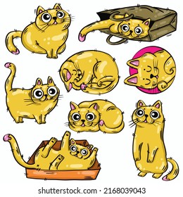 Cats Poses, Cats Stickers, Happy Sticker Pack, Digital Planner, Sticker GoodNotes, Sticker Goodnotes Planner