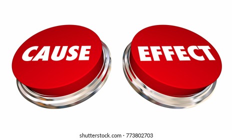Cause and Effect Buttons Press Take Action Make Change 3d Illustration