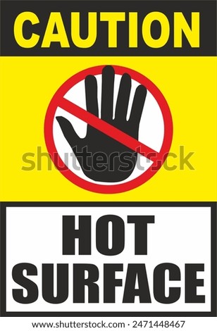 Caution Do not touch Hot Surface vector image