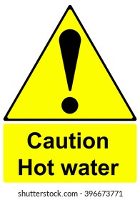 Caution hot water sign