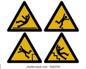 Caution Signs Figures Falling Tripping And Slipping JPG