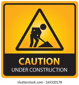 Caution Under Construction Sign Stock Illustration 165520178 | Shutterstock