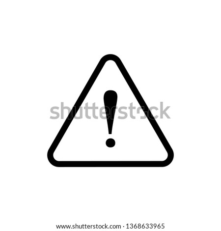 Caution Warning Sign, Triangle and Exclamation Point, Outline Icon.