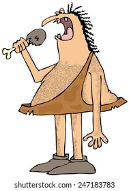 Caveman Eating A Drumstick