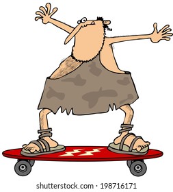 Caveman on a skateboard