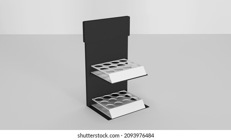 CBD Product Display Podium Shelf 3D Rendering 