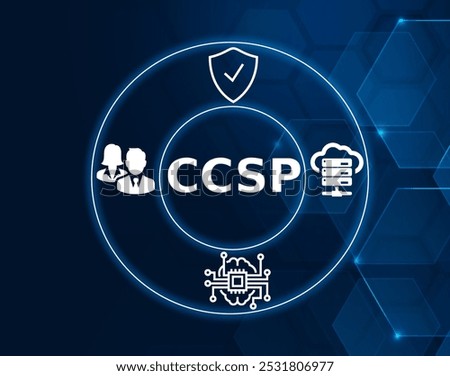 CCSP acronym. Certified Cloud Security Professional is an International Information System Security Certification Consortium, certification that covers cloud based cybersecurity best practices.
